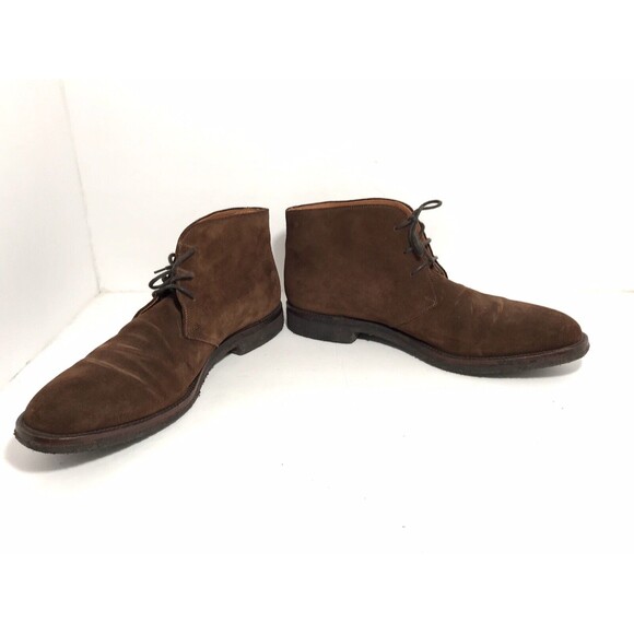 Facconable Mens Leather Suede Brown Chukka Boots Size 13 - Picture 5 of 10